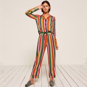 Reformation Rainbow Pajama Set — Size L